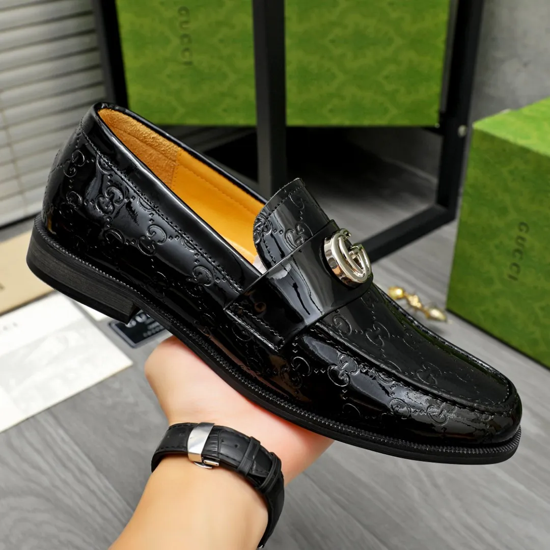 Men's shoes 💰480 Product trademark: GUCCI "Gucci" business slip-on leather shoes Regular size: 38-44 45 custom-made Product materials: Selected cowhide embossed upper, cowhide lining, rubber outsole